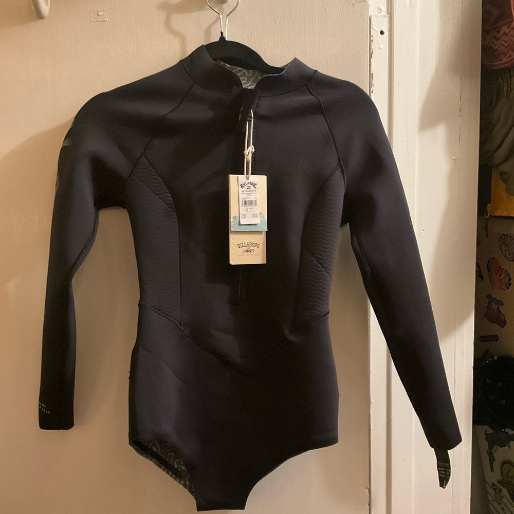 Billabong Coral Garden Gray Patterned Shorty Wetsuit